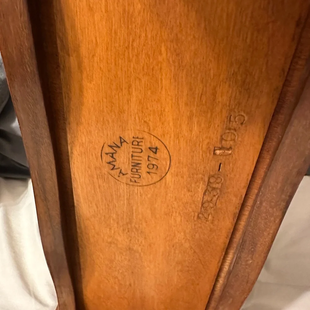 Amana walnut magazine rack 18 x 19H. Vintage
